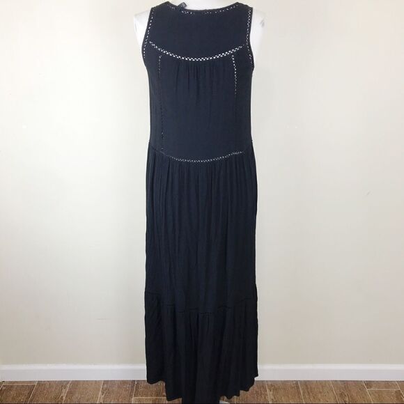 Scotch & Soda Paradise Cove Black Maxi Dress SZ 6 - Picture 3 of 8